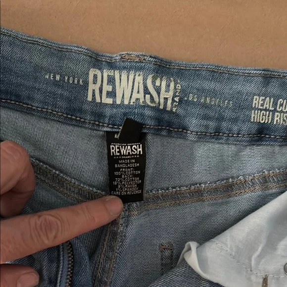 REWASH Distressed Women Jean Shorts 5/27 - Picture 2 of 7